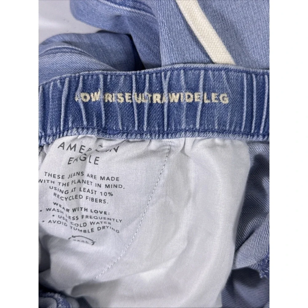 American Eagle‎ Jeans Womens Size Small Wide Leg Drawstring Hippie Boho Stretch